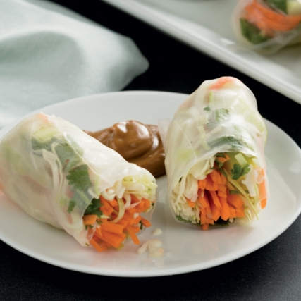 Veggie Spring Rolls with Peanut Sauce