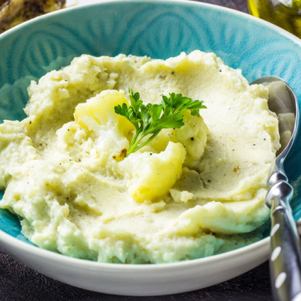 Easy Half Mashed Potatoes with Cauliflower